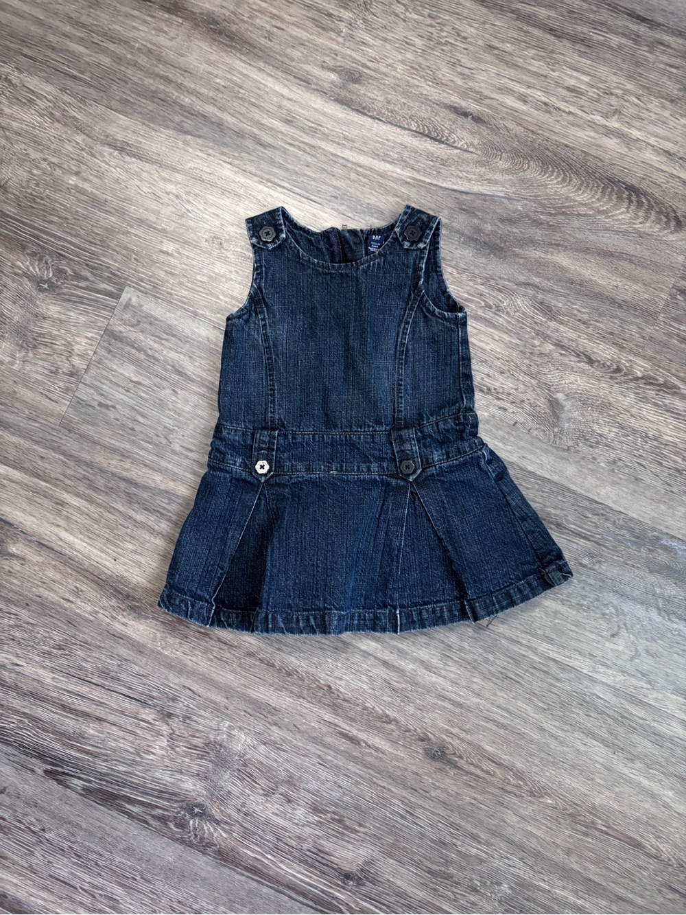 Baby Gap 2 years vintage jumper '06 girls pleated denim dress (lined) sleeveless